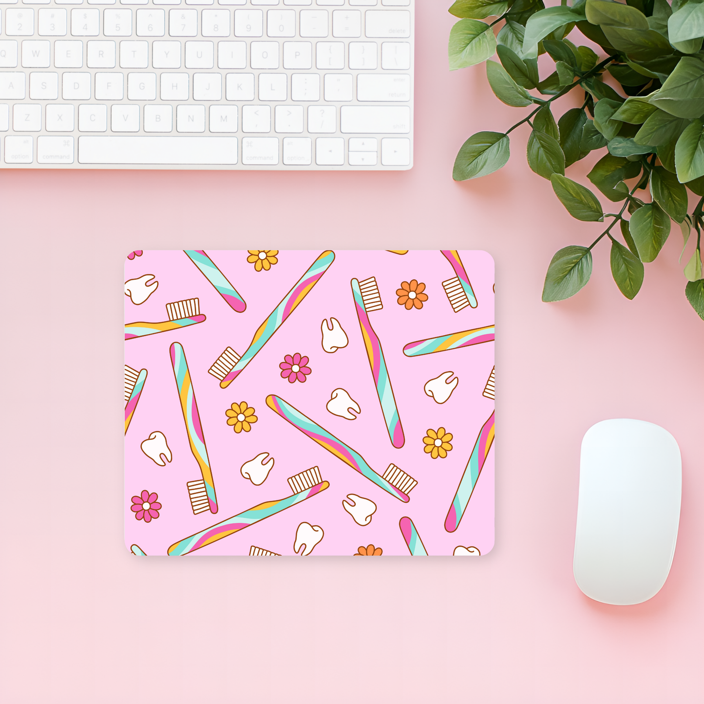 Groovy Pink Dental Mouse Pad