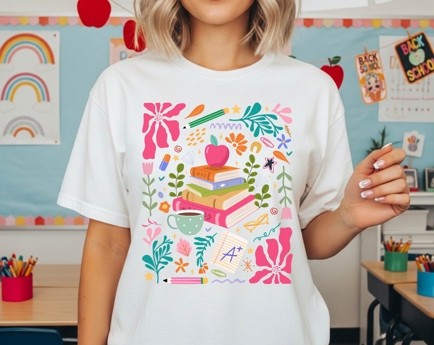 Boho Floral Teacher T-Shirt