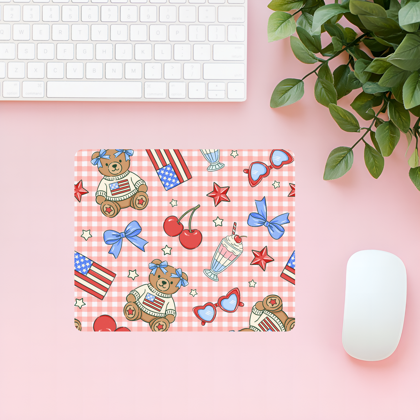 Patriotic Teddy Bear Mouse Pad