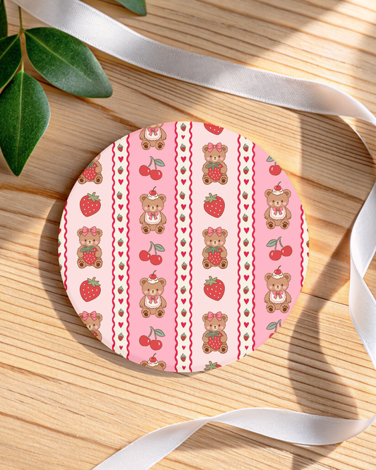 Strawberry Teddy Bear Coaster