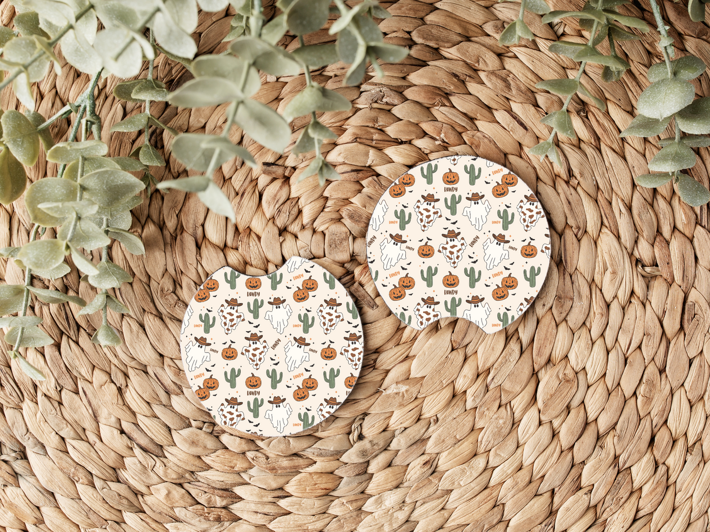 Cowboy Ghost Car Coasters
