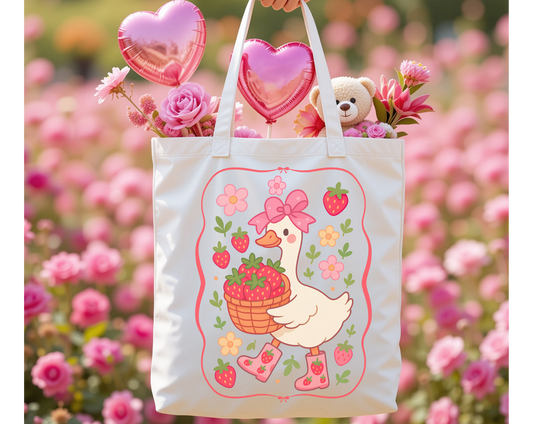 Strawberry Goose Tote Bag