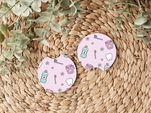 Cute Lavender Dental Car Coasters