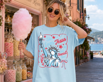 She Loves Jesus and America T-Shirt
