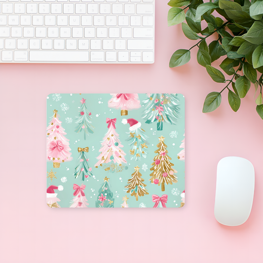 Pastel Christmas Tree Mouse Pad
