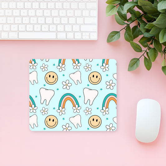 Blue Smiley Dental Mouse Pad