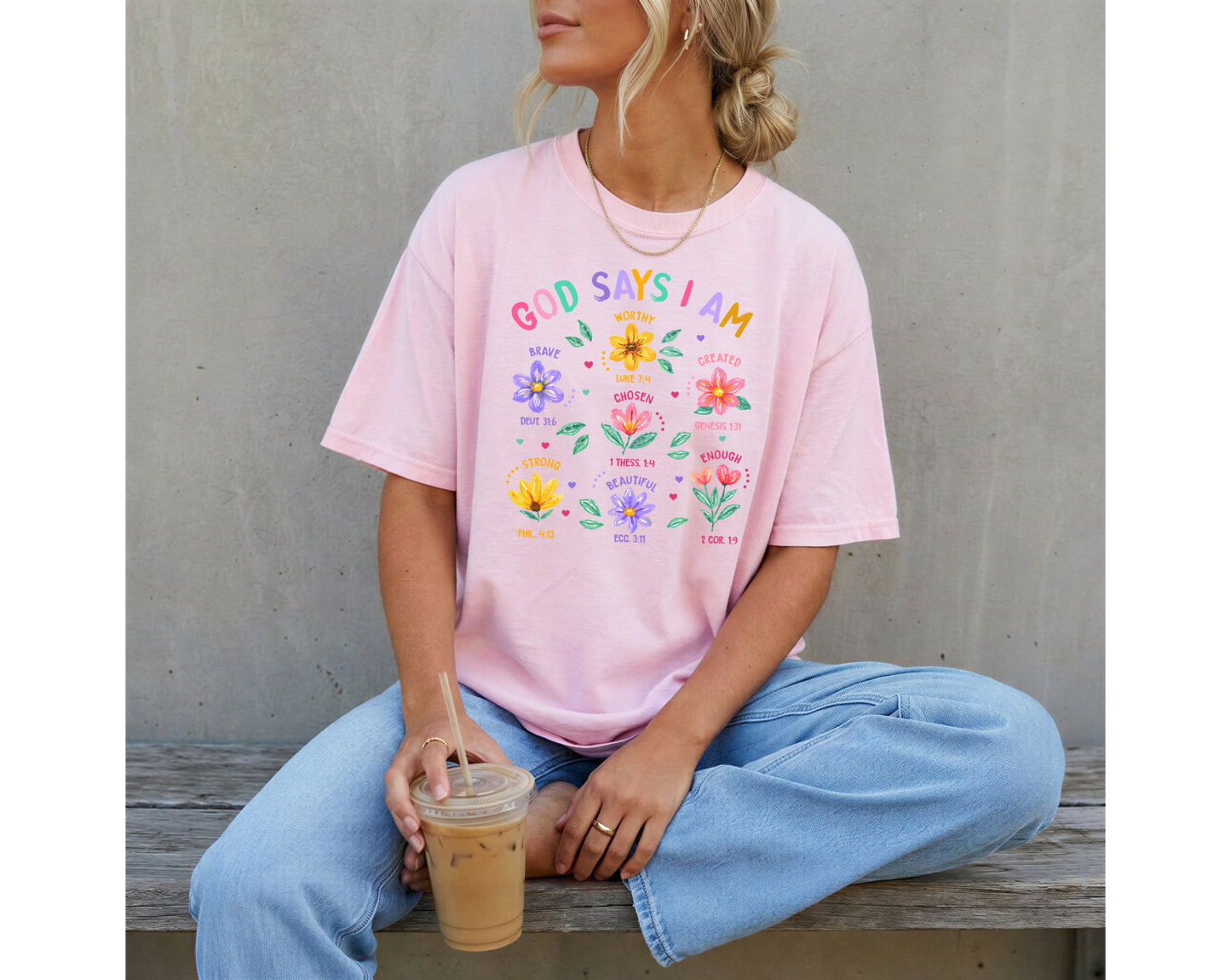 God Say's I am Floral T-Shirt