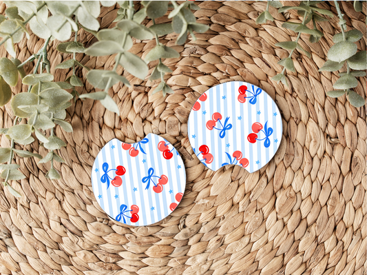 Cherry Coquette Car Coasters