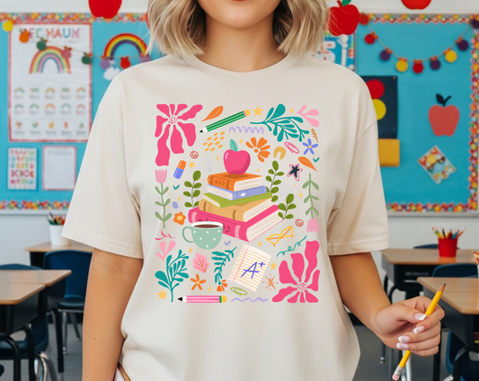 Boho Floral Teacher T-Shirt