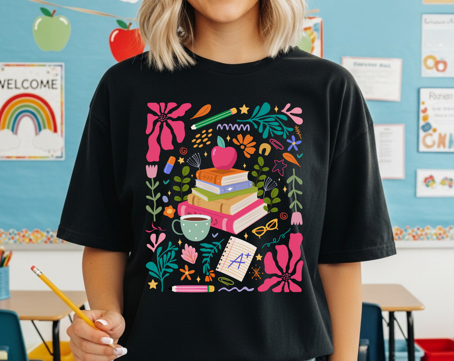 Boho Floral Teacher T-Shirt