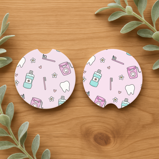 Cute Lavender Dental Car Coasters