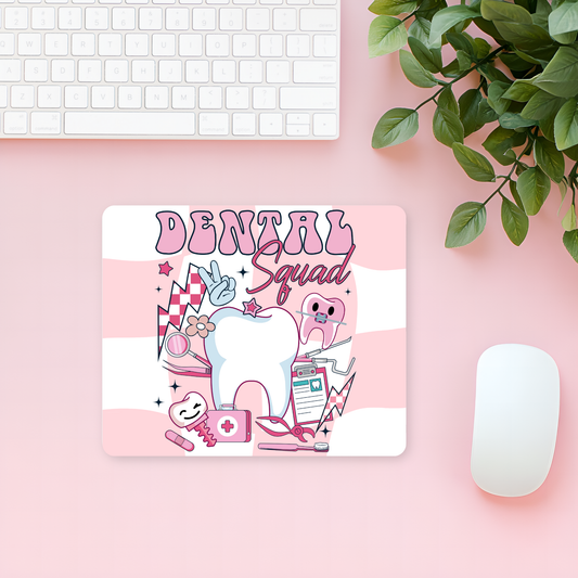 Retro Pink Dental Squad Mouse Pad