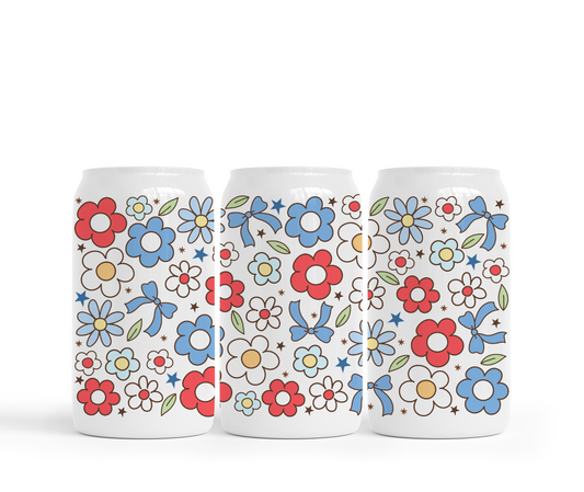 Floral Independence Day 16 oz Cup