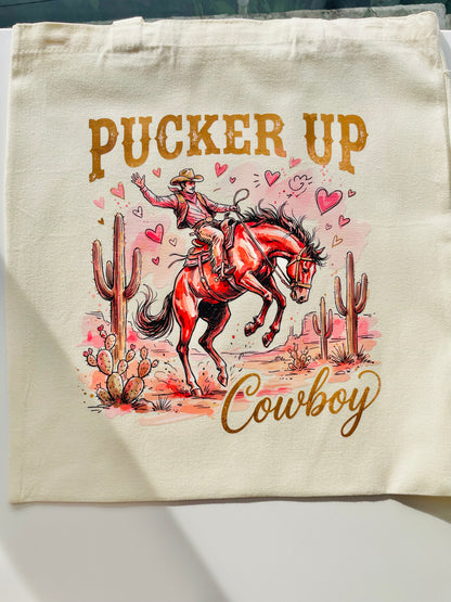 Pucker Up Cowboy Tote Bag