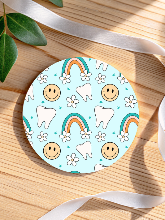 Blue Smiley Dental Coaster