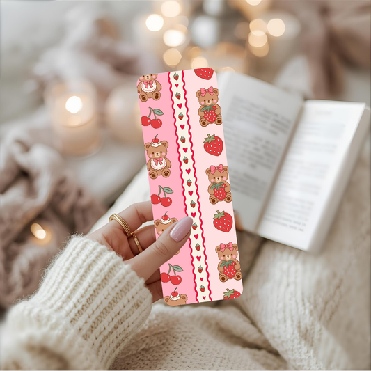 Strawberry Teddy Bear Bookmark