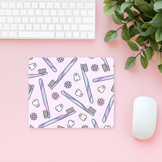 Purple Retro Dental Mouse Pad