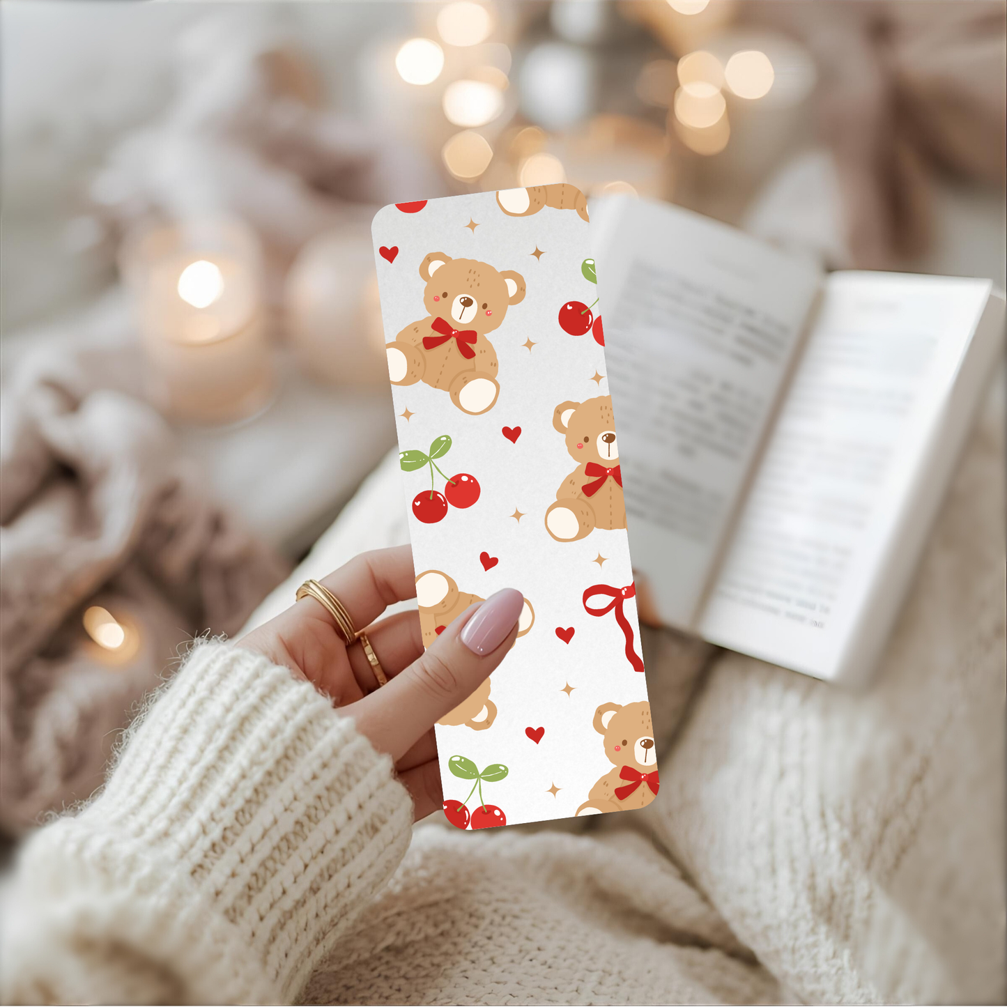Cherry Teddy Bear Bookmark